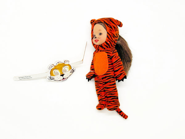 2002 Mattel Kelly Club Barnum's Animal Crackers Jenny Tiger Doll. 2002 Mattel Jenny "Li'l Friend of Kelly" doll dressed in a tiger costume, part of the Barnum's Animals Crackers collection