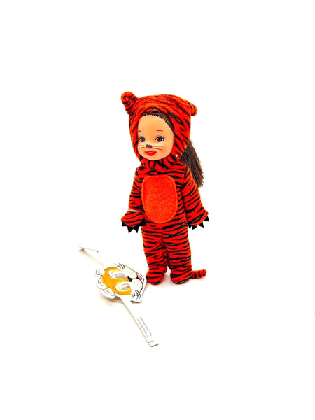 2002 Mattel Kelly Club Barnum's Animal Crackers Jenny Tiger Doll. 2002 Mattel Jenny "Li'l Friend of Kelly" doll dressed in a tiger costume, part of the Barnum's Animals Crackers collection