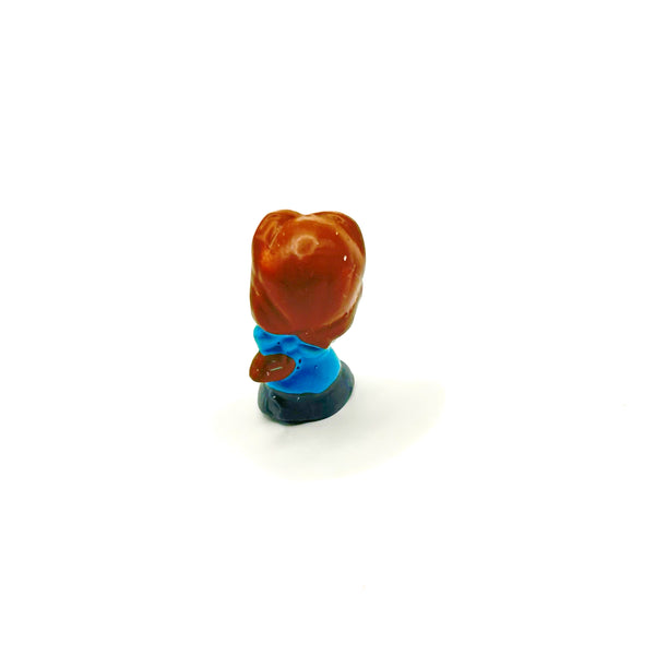 Vintage Disney Princess Squinkies Beauty and the Beast miniature figurine lot of 6. Includes mini squishy figures of Philippe the horse, Lumiere, Cogsworth, blue dress peasant Belle, pink winter dress Belle, and the Enchanted Rose under a cloche dome