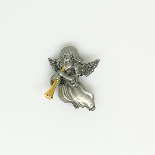 Vintage Daria Two-tone Trumpeting Angel Brooch