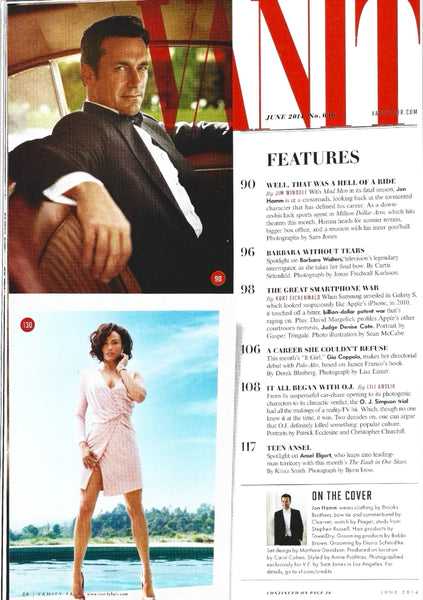Vanity Fair Magazine Jon Hamm, April 2014
