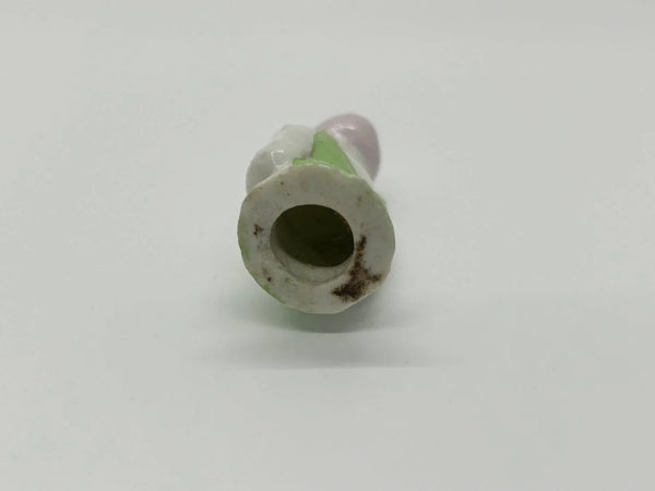 Vintage 1930s Japan Porcelain Sewing Pincushion Flapper Doll in Green - Lamoree’s Vintage