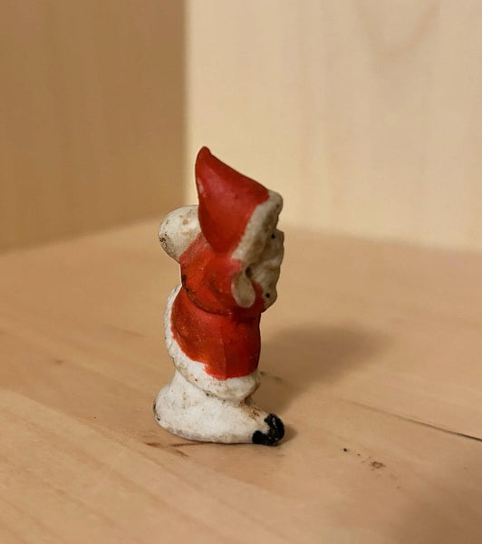Vintage 1940s Bisque Porcelain Running Santa - Lamoree’s Vintage