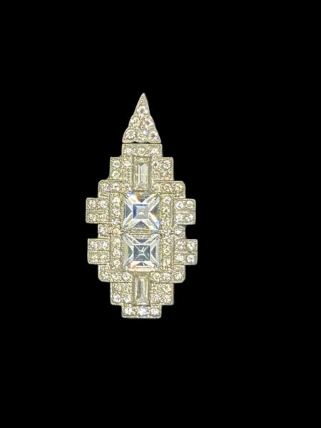 Vintage Art Deco Pendant with Crystals and Rhinestones - Lamoree’s Vintage