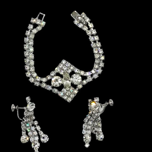 Vintage Standout Sparking Rhinestone Demi Parure