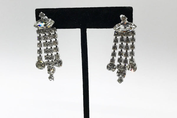 Vintage Art Deco Style Sparking Rhinestone Bracelet and Earrings - Lamoree’s Vintage