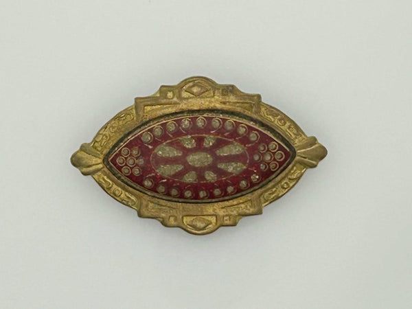 Vintage Art Deco Vermeil Enamel Red and Gold Brooch Pin - Lamoree’s Vintage