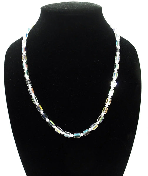 Vintage Aurora Borealis Cylindrical Bead Necklace - Lamoree’s Vintage
