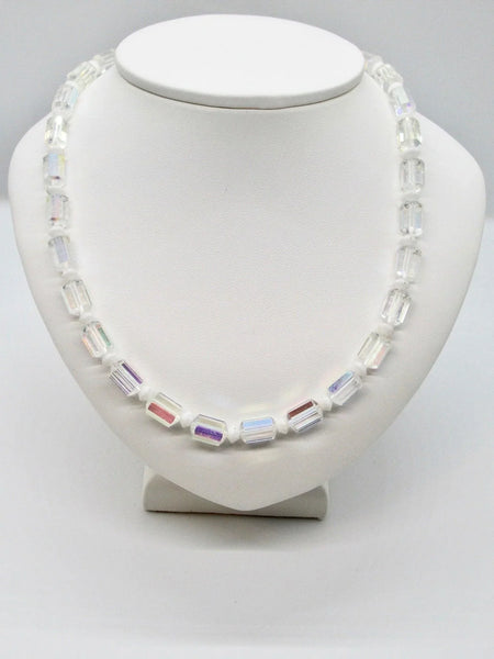 Vintage Aurora Borealis Cylindrical Bead Necklace - Lamoree’s Vintage
