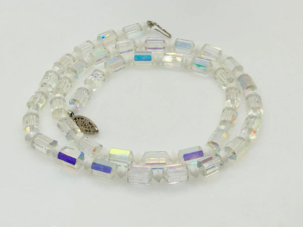 Vintage Aurora Borealis Cylindrical Bead Necklace - Lamoree’s Vintage