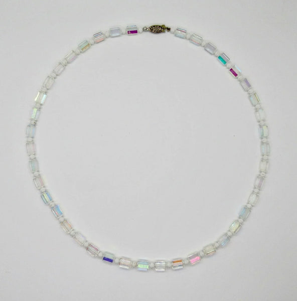 Vintage Aurora Borealis Cylindrical Bead Necklace - Lamoree’s Vintage