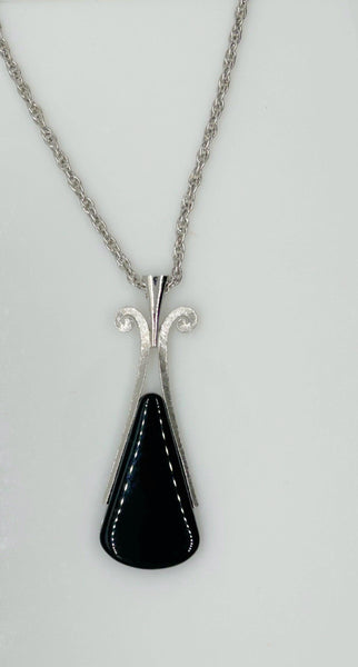 Vintage Avon Mod Necklace with Long Black Pendant - Lamoree’s Vintage