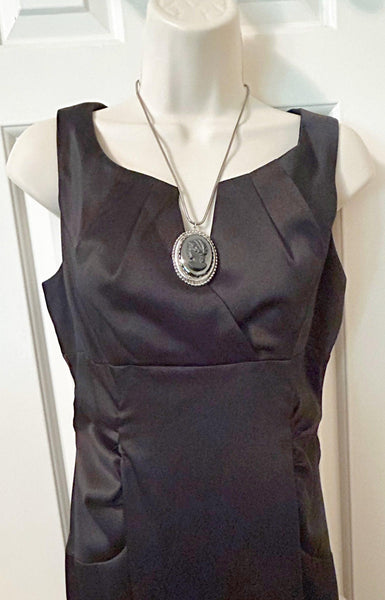 Vintage Black Carved Cameo Pendant and Chain Necklace - Lamoree’s Vintage