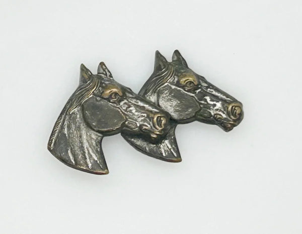 Vintage Brooch with Two Horse Profiles - Lamoree’s Vintage