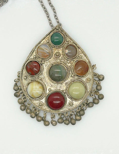 Vintage Celtic Viking Necklace with Various Cabochon Stones - Lamoree’s Vintage