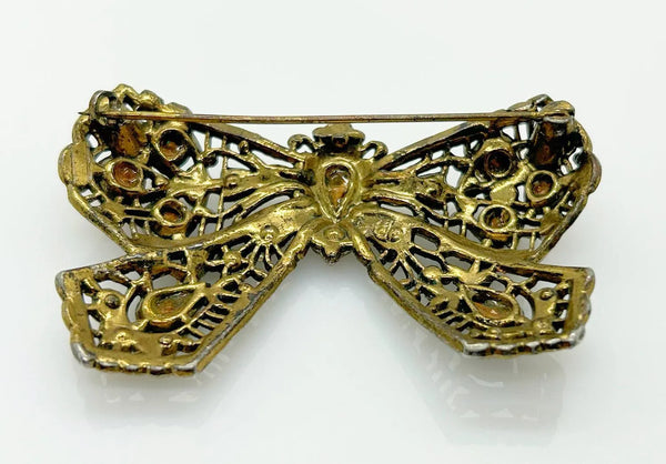 Vintage Colorful Detailed Rhinestone Bow Brooch - Lamoree’s Vintage