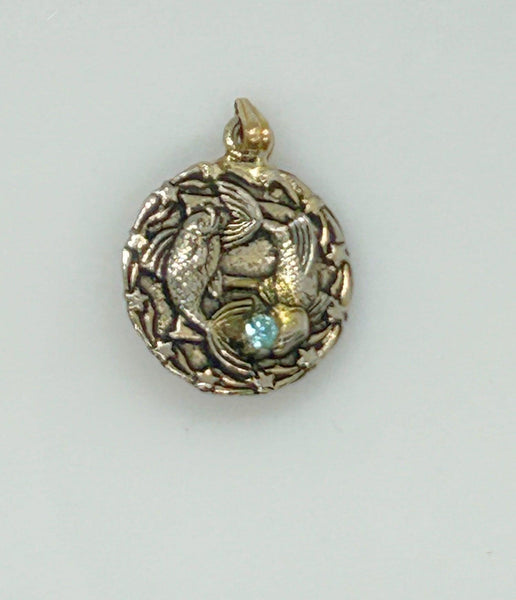 Vintage Detailed Double Sided Jeweled Pisces Pendant - Lamoree’s Vintage