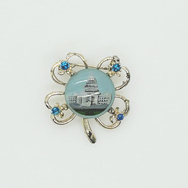 Vintage Four Leaf Clover Brooch with United States Capitol - Lamoree’s Vintage