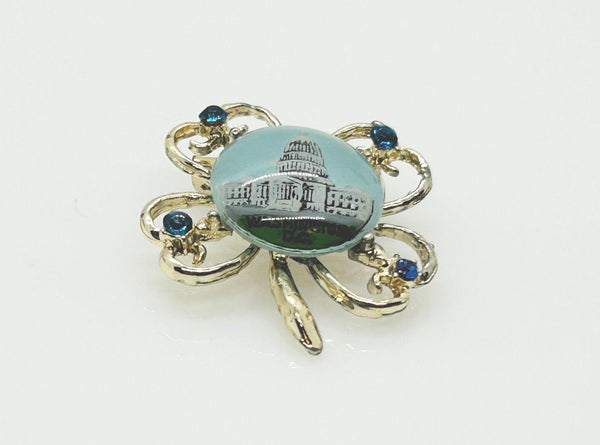 Vintage Four Leaf Clover Brooch with United States Capitol - Lamoree’s Vintage