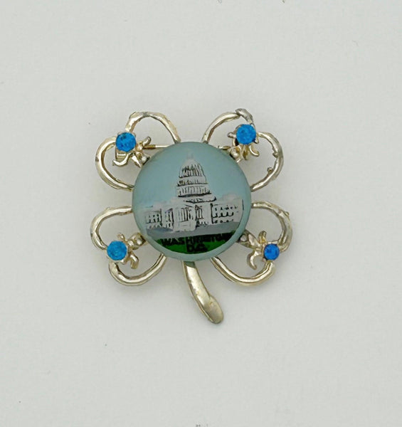 Vintage Four Leaf Clover Brooch with United States Capitol - Lamoree’s Vintage