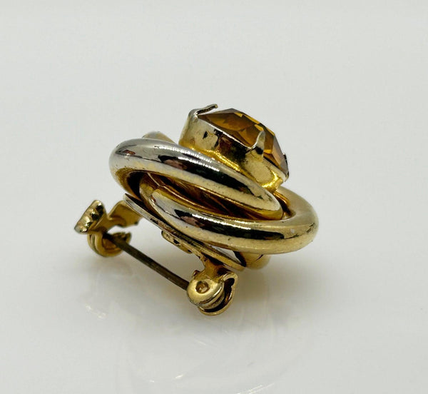 Vintage Gold Knot Pin with Golden Sparkling Center - Lamoree’s Vintage