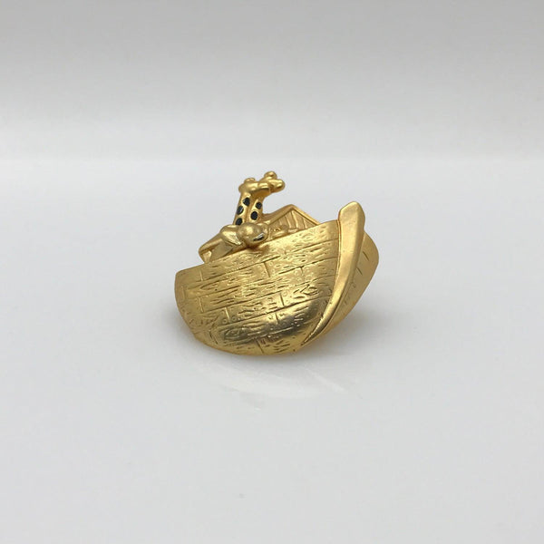 Vintage Gold Tone Noah’s Ark Brooch - Lamoree’s Vintage