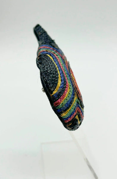 Vintage Handmade Huge Embroidered Colorful Paisley Brooch - Lamoree’s Vintage