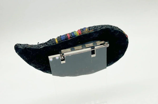 Vintage Handmade Huge Embroidered Colorful Paisley Brooch - Lamoree’s Vintage