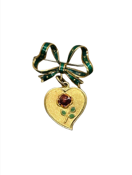 Vintage Italian "You Will Always Have The Love of a Son" Sentiment Bow Brooch - Lamoree’s Vintage