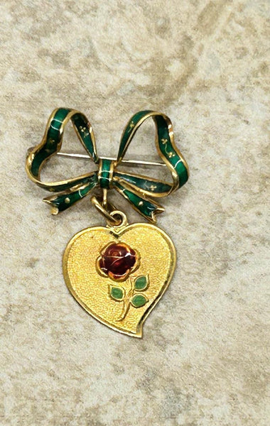 Vintage Italian "You Will Always Have The Love of a Son" Sentiment Bow Brooch - Lamoree’s Vintage