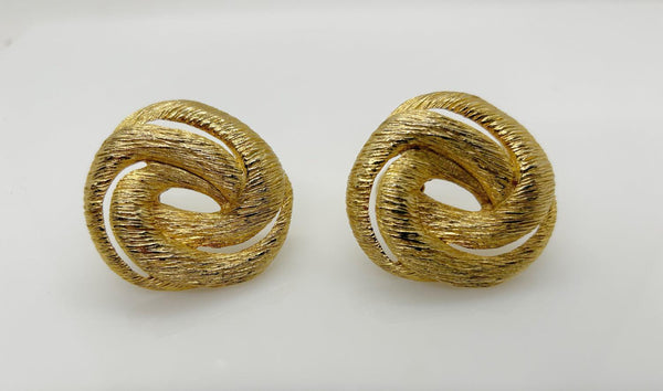 Vintage Les Bernard Gold Twist Clip Earrings - Lamoree’s Vintage