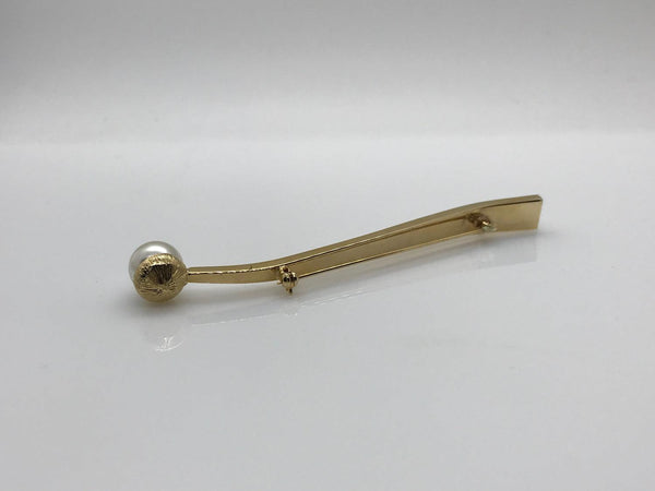 Vintage Long Bar Brooch with Faux Pearl End - Lamoree’s Vintage