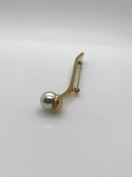 Vintage Long Bar Brooch with Faux Pearl End - Lamoree’s Vintage