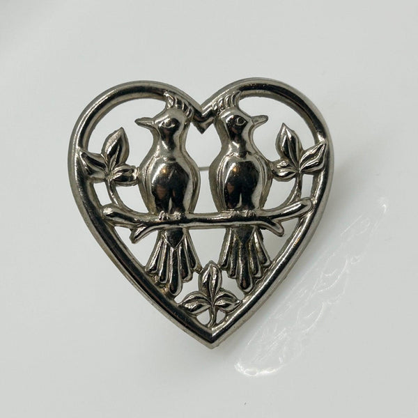 Vintage Love Birds in a Heart Brooch - Lamoree’s Vintage