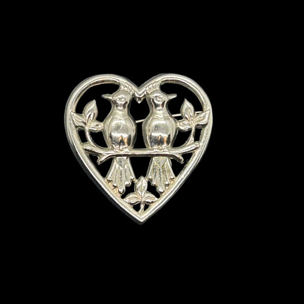 Vintage Love Birds in a Heart Brooch - Lamoree’s Vintage