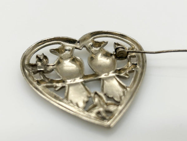 Vintage Love Birds in a Heart Brooch - Lamoree’s Vintage