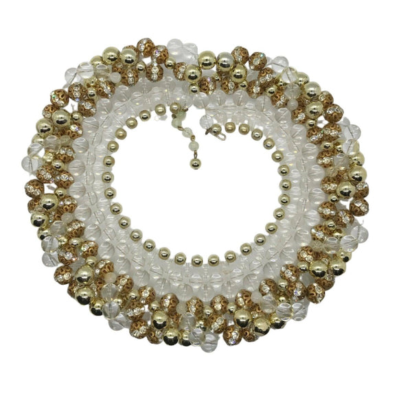 Vintage Lucite and Gold Beaded Statement Runway Collar - Necklace - Lamoree’s Vintage