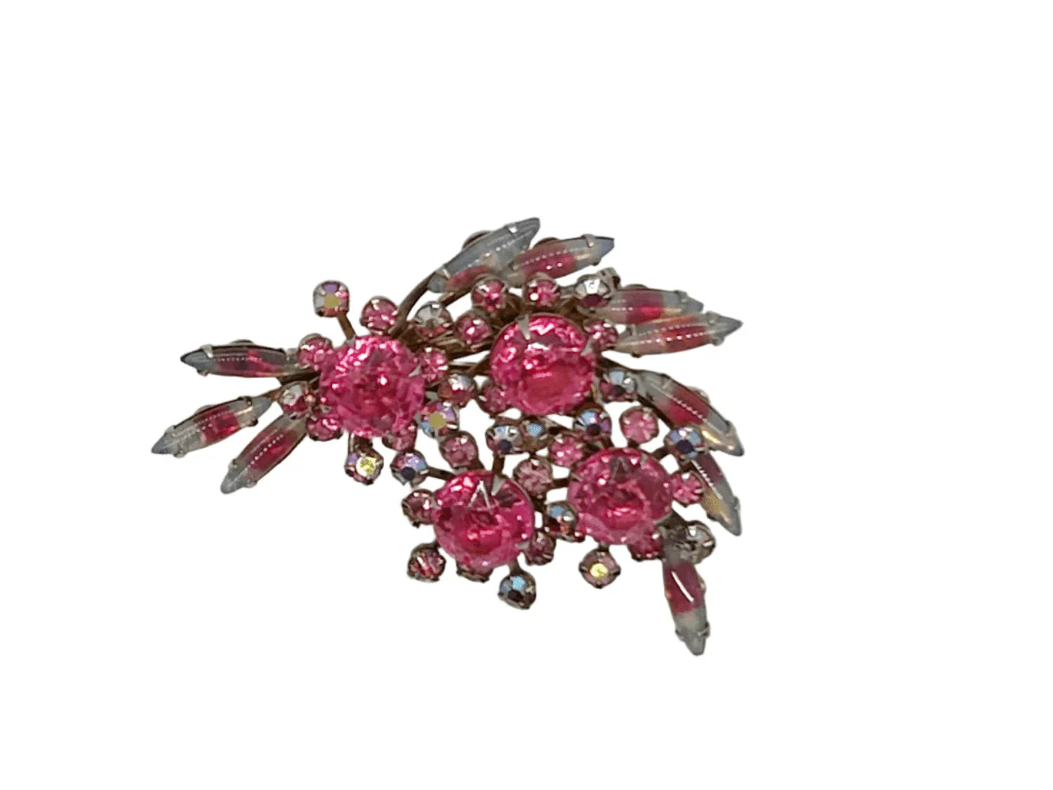 Vintage Pink Abstract Floral Layered Brooch - Lamoree’s Vintage