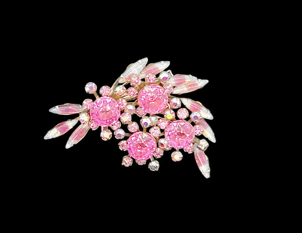 Vintage Pink Abstract Floral Layered Brooch - Lamoree’s Vintage