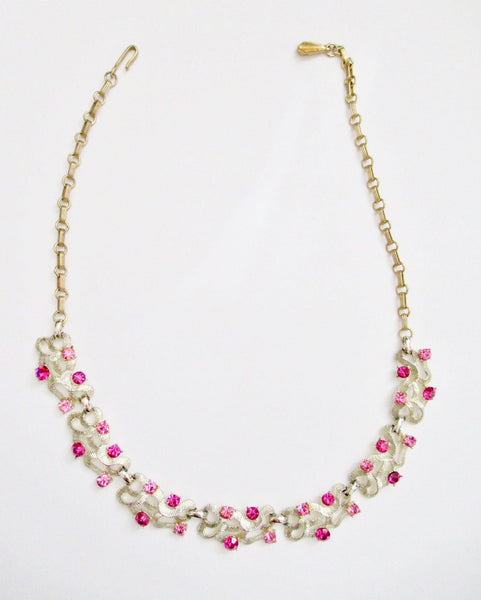 Vintage Pink and Magenta Rhinestone Choker Necklace - Lamoree’s Vintage
