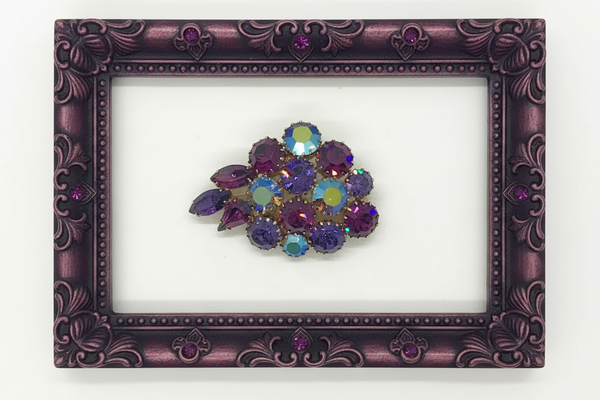 Vintage Purple Brooch with Sparkling Stones - Lamoree’s Vintage