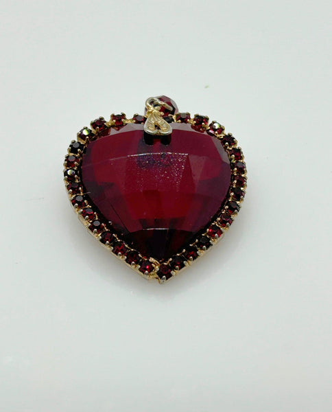 Vintage Red Heart Statement Pendant - Lamoree’s Vintage