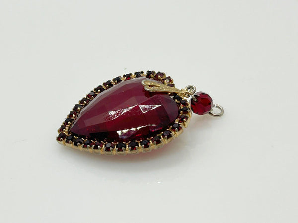 Vintage Red Heart Statement Pendant - Lamoree’s Vintage