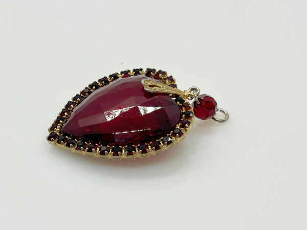 Vintage Red Heart Statement Pendant - Lamoree’s Vintage