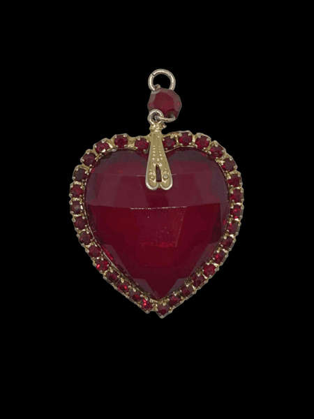 Vintage Red Heart Statement Pendant - Lamoree’s Vintage