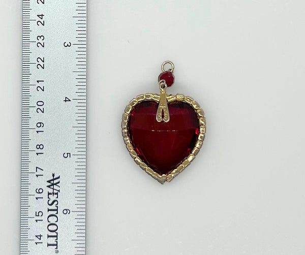 Vintage Red Heart Statement Pendant - Lamoree’s Vintage