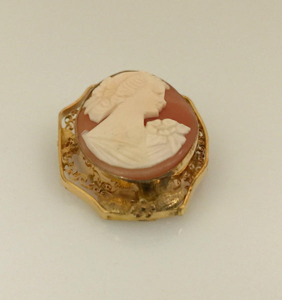 Vintage Shell Cameo Brooch - Lamoree’s Vintage