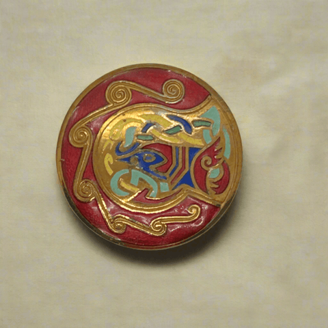 Vintage Tara Round Enamel Celtic Brooch- Pendant - Lamoree’s Vintage