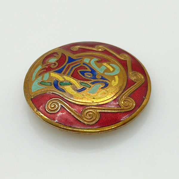 Vintage Tara Round Enamel Celtic Brooch- Pendant - Lamoree’s Vintage