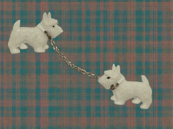 Vintage Tilco Double White Terrier Scottie Brooch - Lamoree’s Vintage